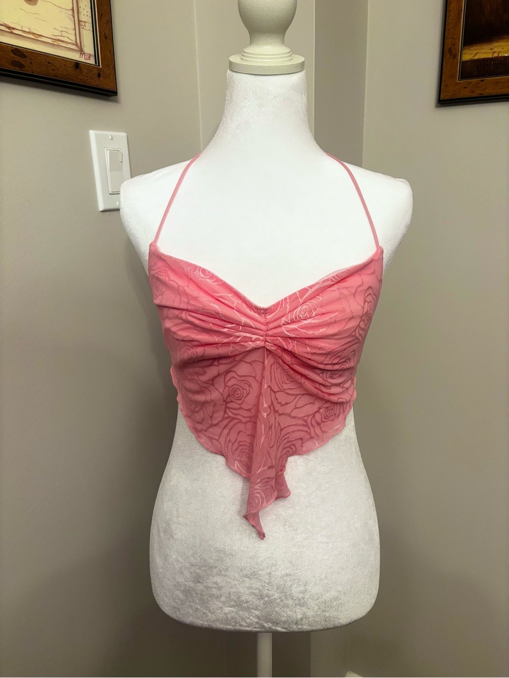 Pink Floral Halter Top